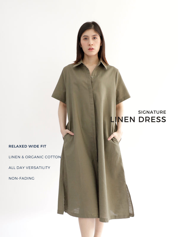 Everyday Linen Dress in Sage Green