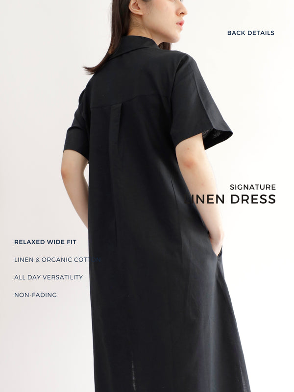 Everyday Linen Dress in Black