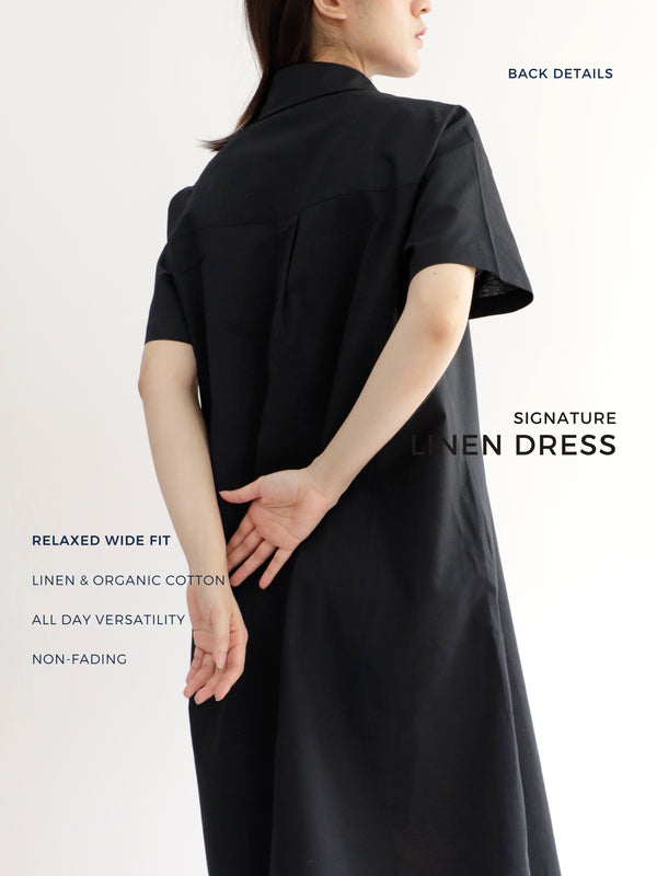 Everyday Linen Dress in Black