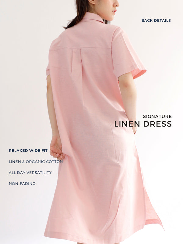 Everyday Linen Dress in Light Pink