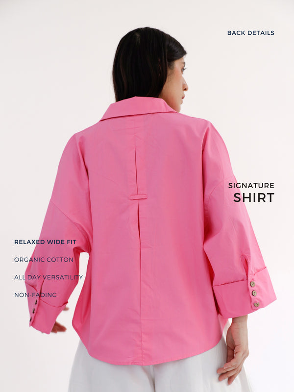 Signature Shirt in Bright Pink