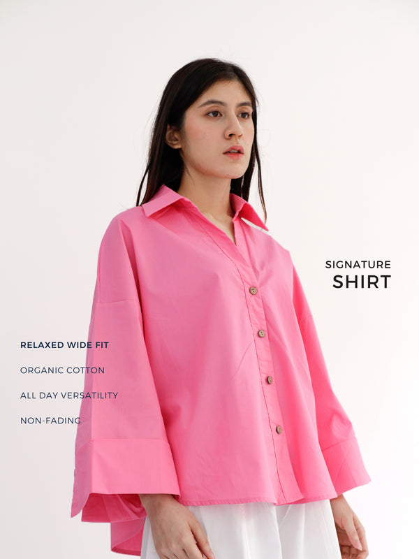 Signature Shirt in Bright Pink