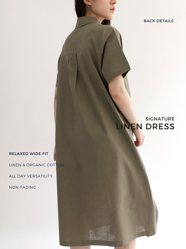 Everyday Linen Dress in Sage Green