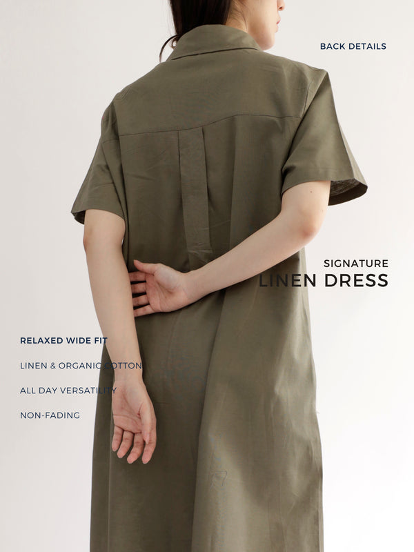 Everyday Linen Dress in Sage Green
