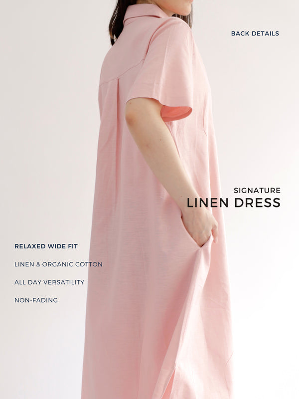 Everyday Linen Dress in Light Pink
