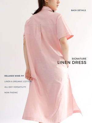 Everyday Linen Dress in Light Pink