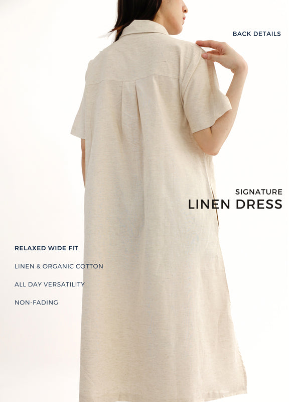 Everyday Linen Dress in Beige