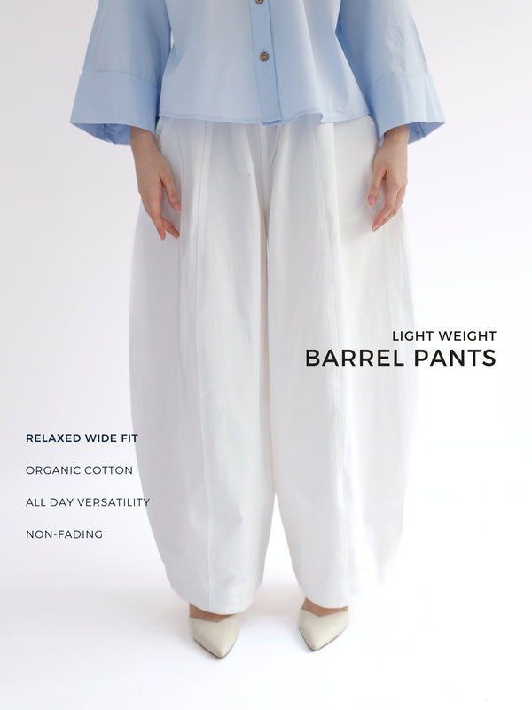 Lightweight Barrel Pants in White