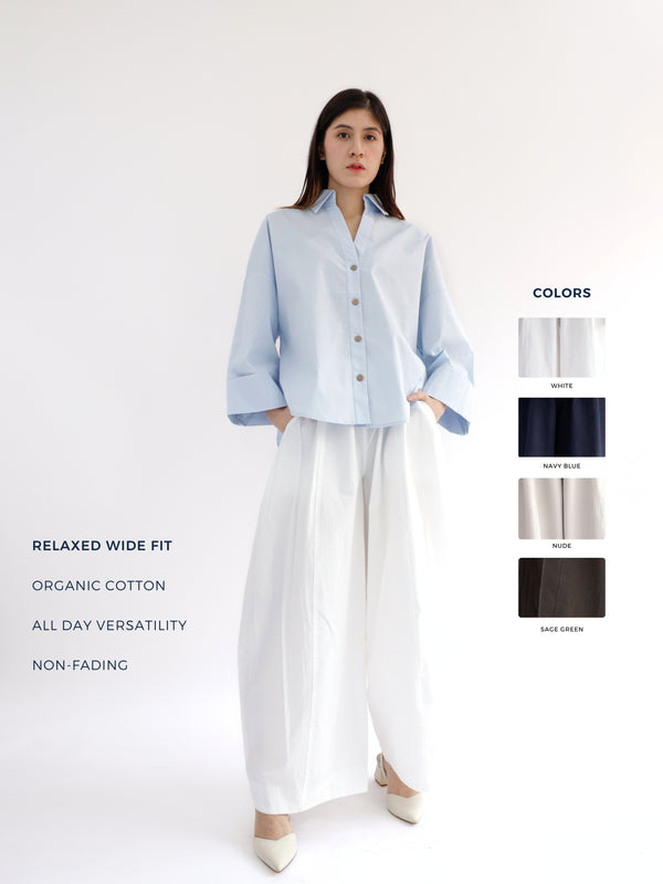 Lightweight Barrel Pants in White