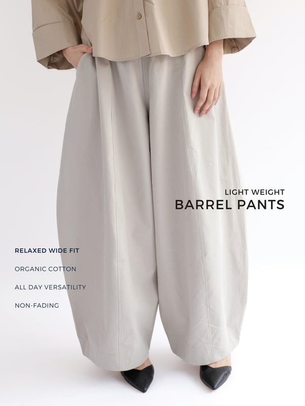 Lightweight Barrel Pants in Nude