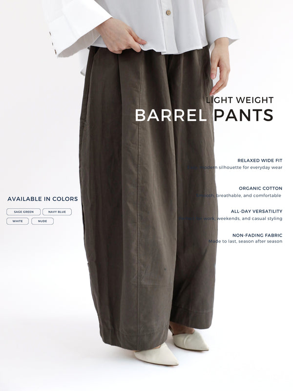 Lightweight Barrel Pants in Sage Green