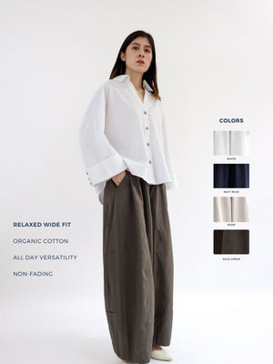 Lightweight Barrel Pants in Sage Green