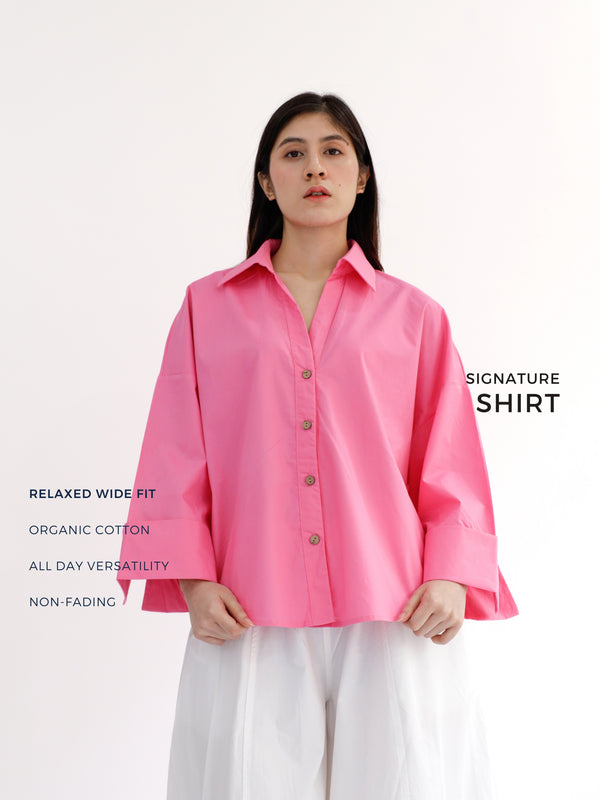Signature Shirt in Bright Pink